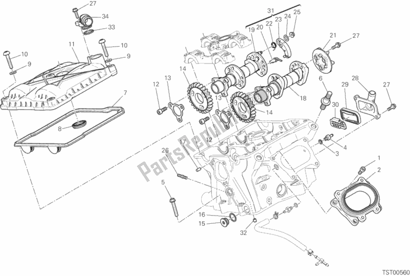 Toutes les pièces pour le Culasse Verticale - Calage du Ducati Superbike 959 Panigale ABS 2016